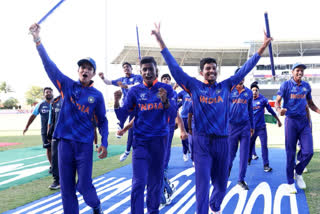 Under-19 world cup final india vs england അഞ്ചാം തവണയും മുത്തമിട്ട് ഇന്ത്യന്‍ കൗമാരപ്പട, ഫൈനലില്‍ തോല്‍പ്പിച്ചത് ഇംഗ്ലണ്ടിനെ Indian teenagers beat England to lift fifth title അണ്ടര്‍-19 ക്രിക്കറ്റ് ലോകകപ്പില്‍ ഇന്ത്യ ഇംഗ്ലണ്ടിനെ തോല്‍പ്പിച്ചു