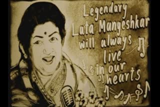 Tribute to Lata Mangeshkar by making sand animation