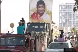 Lata Mangeshkar Funeral video mumbai