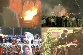 Lata Mangeshkar cremated with full state honours at Shivaji park in mumbai