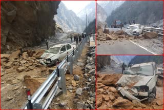 Rock Slide In Kinnaur