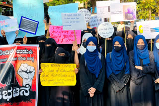 Girl students Protest against Politics on Hijab