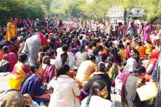 anganwadi workers protest