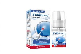 First nasal spray for treating adult COVID-19 patients launched in India  Glenmark nasal spray for covid treatment  fabispray  ഗ്ലെന്‍മാര്‍ക്കിന്‍റെ നാസല്‍ സ്പ്രെ  ഫാബിസ്പ്രെ  ഫാബിസ്പ്രെയുടെ ഗുണങ്ങള്‍