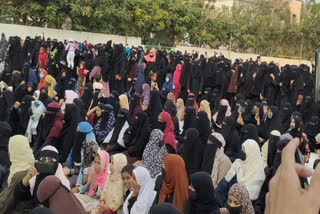 Protests in Hyderabad against ban on hijab in Karnataka