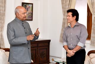 President Ram nath Kovind meets Sachin tendulkar