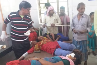 Road accident in Sahibganj 14 injured due to tractor overturning