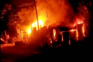 Fire accident in Davanagere