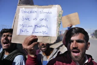 Demonstrators in Afghanistan’s capital Saturday condemned President Joe Biden’s order freeing up $3.5 billion in Afghan assets held in the U.S. for families of America’s 9/11 victims, saying the money belongs to Afghans.