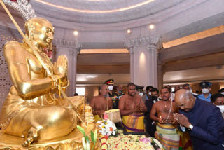 President Kovind unveils the Statue of Equality