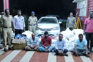 670 கிலோ குட்கா புகையிலை பொருட்கள் பறிமுதல்: காரில் கடத்திய 4 பேர் கைது