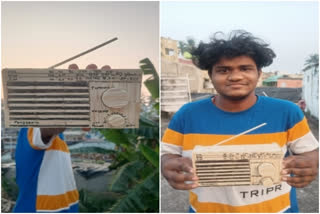 Puri artist creates replica of 80s' radio with matchsticks