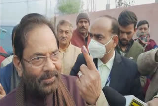 Union minister Naqvi casts his vote, urges people to exercise their franchise