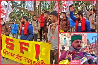 SFI protest in Shimla
