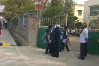 Colleges reopen in Karnataka: Chaos prevails as Hijab, burqa clad girls are denied entry
