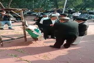 Lawyers protest in Bilaspur