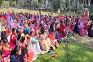 Anganwadi workers protest