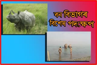 forest-department-in-majuli-preparing-to-deal-with-a-rhino-from-kaziranga