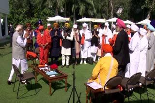 Prime Minister Narendra Modi hosts prominent Sikhs across the country at his residence in Delhi