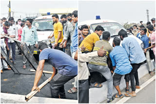 ambulance crossed on divider