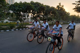 dwarka police cycle rally in delhi