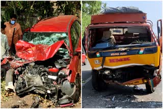 Lorry and Car Accident in Neendakara  Kollam Accident news  നീണ്ടകര പരിമണം ജംഗ്ഷന് സമീപം ലോറിയും കാറും കൂട്ടിയിടിച്ചു  കൊല്ലത്ത് വാഹനാപകടം