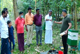 apiculture  apiculture done by muhamad in Kothamanagala  പൊലീസ് ഉദ്യോഗസ്ഥനായ മുഹമ്മദിന്‍റെ തേനിച്ച കൃഷി കോതമംഗലത്ത്  തേനിച്ച കൃഷിയില്‍ വിജയഗാഥ