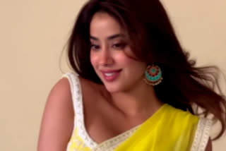 Bollywood actor Janhvi Kapoor has shared pictures donning a yellow saree.