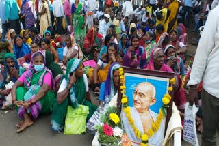 Neighbors protest in Belgaum DC office premises