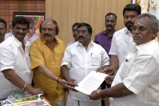 puducherry dmk mlas request to speaker