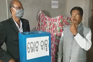 mahakalpada mla casts his vote for panchayat election
