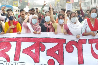 students-massive-protest-in-kolkata-demand-cbi-inquiry-over-anis-khan-murder-case