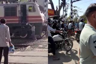 indian railway suspends five employees  stop train at level cross for buying Kachori  കച്ചോരി വാങ്ങാൻ റെയിൽവേ ക്രോസിൽ ട്രെയിൻ നിർത്തി  ഇന്ത്യൻ റെയിൽവേ  റെയിൽവേ ജീവനക്കാർക്ക് സസ്പെൻഷൻ