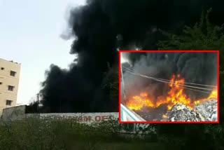 fire accident in scrap godown in kadapa