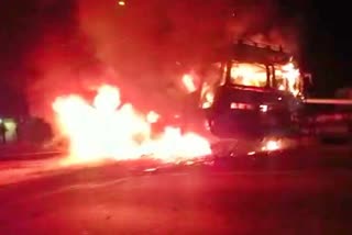 Truck Fire in Sirohi