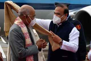 President Ramnath Kovind arrives in Assam on a two day visit