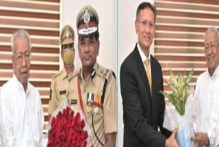 DGP Rajendranath reddy and APPSC Chairman Gautam sawang meets Governor Bishwabushan Harichandan