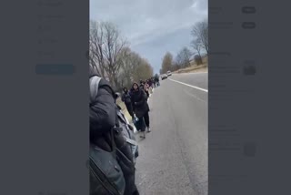 Forty Indian medical students cover 8 km on foot to reach Poland border To Escape Ukraine