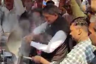 UP polls: Former Uttarakhand CM Harish Rawat prepares tea in Varanasi