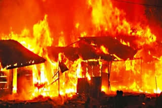 मुजफ्फरपुर के औराई में घर में आग