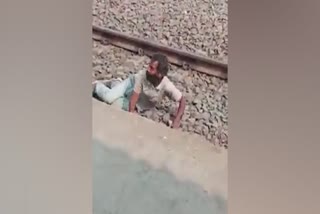 man narrowly saved in train accident in Patna