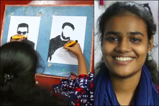 Drawing with two hands and mouth from Kozhikode native  mannur native Drawing styles  കോഴിക്കോട് ഇന്നത്തെ വാര്‍ത്ത  ഇന്ത്യ ബുക്ക് ഓഫ് റെക്കോർഡും കലാം വേൾഡ് റെക്കോർഡും നേടി കോഴിക്കോട്ടെ ചിത്രകാരി  കോഴിക്കോട്ടെ വിദ്യാര്‍ഥിനിയുടെ ചിത്രരചന ഇരുകൈകള്‍കൊണ്ടും വായകൊണ്ടും