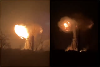 kharkiv pipeline attack  russian forces blow up gas pipeline  pipeline in kharkiv attacked  ഖാര്‍കിവ് വാതക പൈപ്പ് ലൈന്‍ തകര്‍ത്തു  യുക്രൈന്‍ പൈപ്പ് ലൈന്‍ ആക്രമണം  റഷ്യ യുക്രൈന്‍ യുദ്ധം  റഷ്യ യുക്രൈന്‍ സംഘര്‍ഷം  റഷ്യ ആക്രമണം  റഷ്യ മിസൈൽ ആക്രമണം  വാസിൽകീവ് എണ്ണ സംഭരണ ശാല ആക്രമണം  Russia-Ukraine War Crisis  russia declares war on ukraine  Russia-Ukraine live news  Russia-ukraine conflict  Russia Ukraine Crisis News  Russia Ukraine News  Russia Ukraine War  Russia attack Ukraine