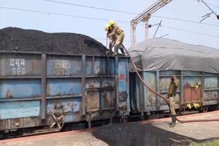 durg fire broke out in coal laden goods train
