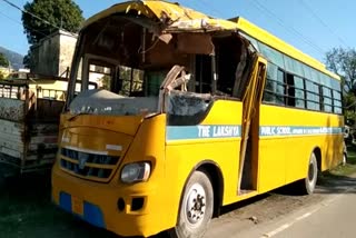 school bus collides with tree