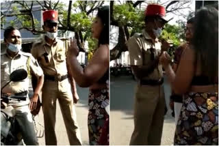 moral policing by puducherry police  moral policing against tourist in puducherry  police harass woman in puducherry  പുതുച്ചേരി യുവതി സദാചാര വിചാരണ  പുതുച്ചേരി പൊലീസ് യുവതി സദാചാരം  അരബിന്ദോ ആശ്രമം യുവതി സദാചാര വിചാരണ