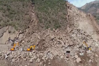 The Jammu-Srinagar National Highway has been closed for vehicular traffic due to landslides near Samroli in Udhampur, officials said on Monday