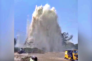 Mission Bhagiratha Pipeline leakage