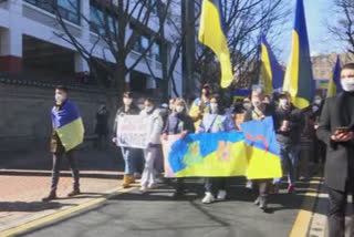 As the Russia-Ukraine conflict continues to evolve rapidly, Ukrainians rallied in front of the White House in Washington DC, on Sunday to support their native country