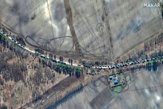 Satellite captures the glimpses of the Ukraine Russia War, Ukraine russia conflict, russia invaded ukraine, Russian convoy satellite images, russia nuclear war with ukraine,putin declares war on ukraine